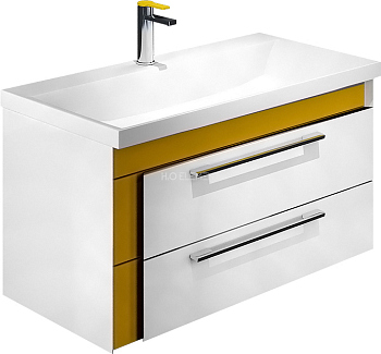 Тумба для комплекта Iddis Color Plus 90 белая, горчичная