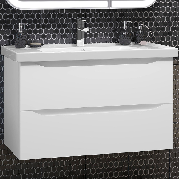Тумба без раковины Opadiris Элеганс 90, белый матовый (Раковина Opadiris FRAME 90), 00-00006896