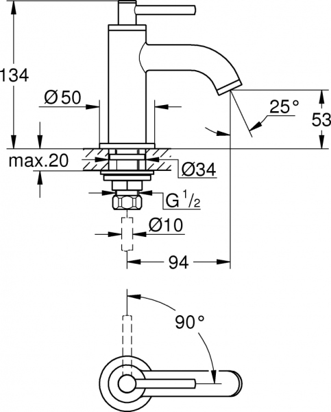 Кран Grohe Atrio New 20021DC3 для раковины
