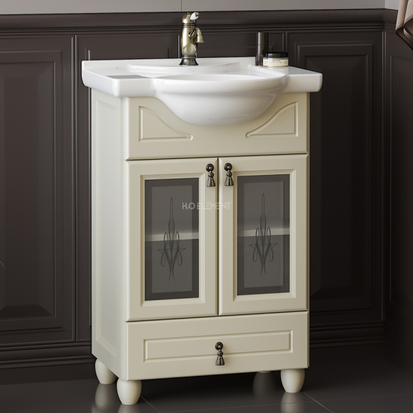 Тумба для комплекта Opadiris Тибет 50 слоновая кость со стеклом