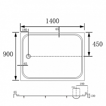 Душевой поддон ABBER AD3C149 140х90 прямоугольный, акриловый, белый