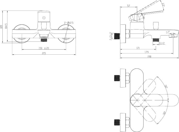 Смеситель для ванны BelBagno Ancora ANC-VASM-CRM