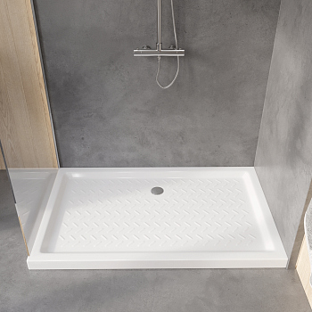 Душевой поддон прямоугольный керамический RGW CR (Глубина 35), 19170380-01, 80*100*6