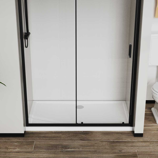 Душевая дверь Vincea City VDS-5CT140CLB, 1400, черный, стекло прозрачное