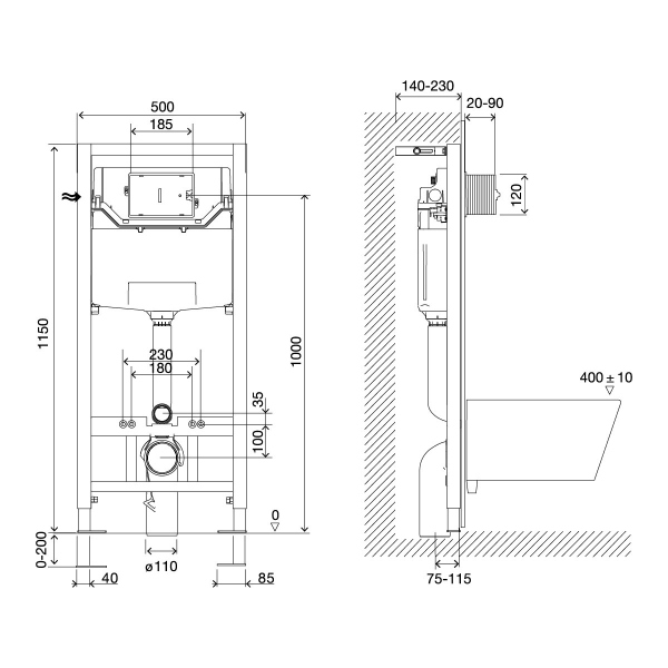Система инсталляции Lemark PENEDA EXPERT для подвесных унитазов (9812002)