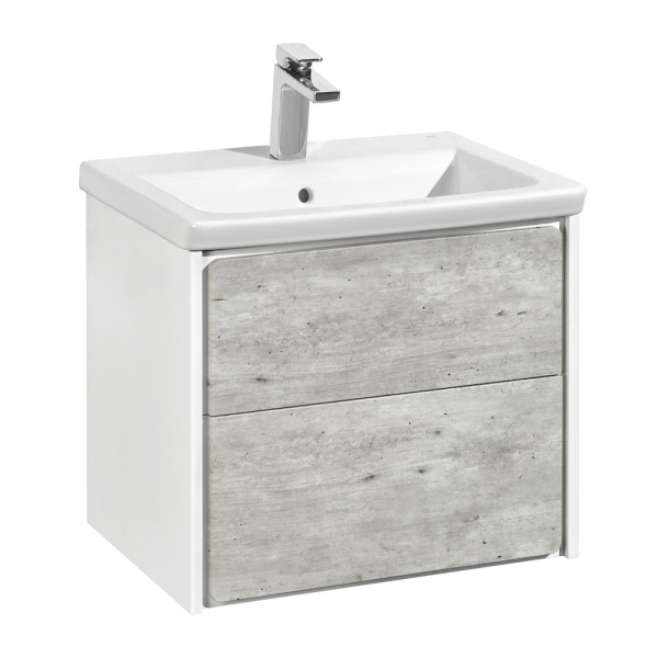 ZRU9303002 Ronda Модуль для раковины 600, бетон/ белый матовый