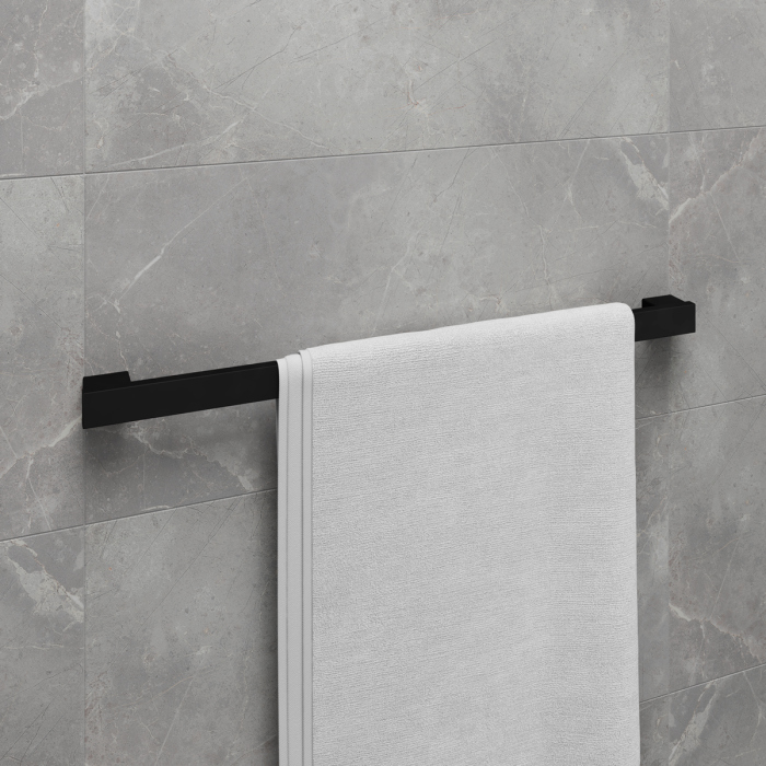 Полотенцедержатель Lemark SMOOTH LINE одинарный, чёрный матовый (9782023)