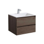 Тумба с раковиной Vincea Luka 600 подвесная, 2 выкатных ящика soft-close, R.Oak, VMC-2L600RO+VCB-13600B