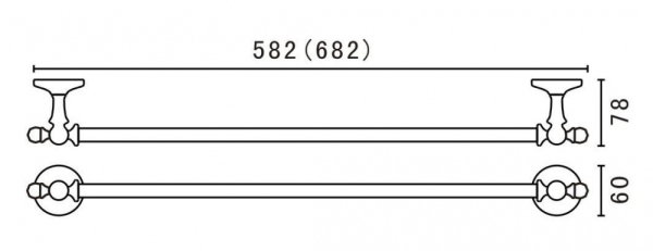Полотенцедержатель ART&MAX ANTIC CRYSTAL AM-E-2624SJ-Cr, Хром