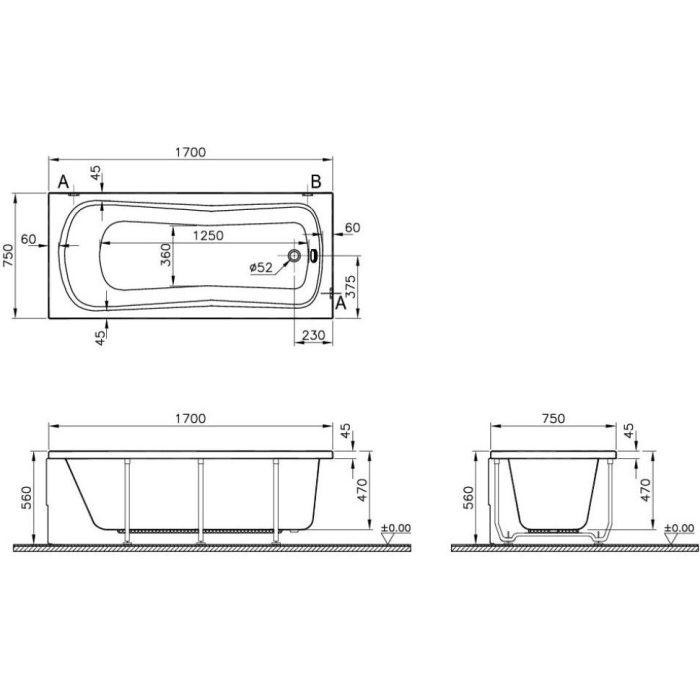 Панель для ванны Vitra, Panels 51480001000