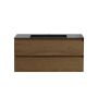 Тумба с раковиной Vincea Luka 1000 подвесная, 2 выкатных ящика soft-close, T.Oak, VMC-2L100TO+VCB-13100W