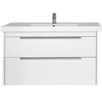 Тумба Dreja PRIME 90, белый лак, 2 ящика, подвес./напол., без опор. (умыв. Грейс)