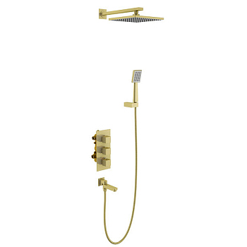 Душевая система встроенная с термостатом Timo Tetra-thermo (SX-0199/17SM) золото матовое