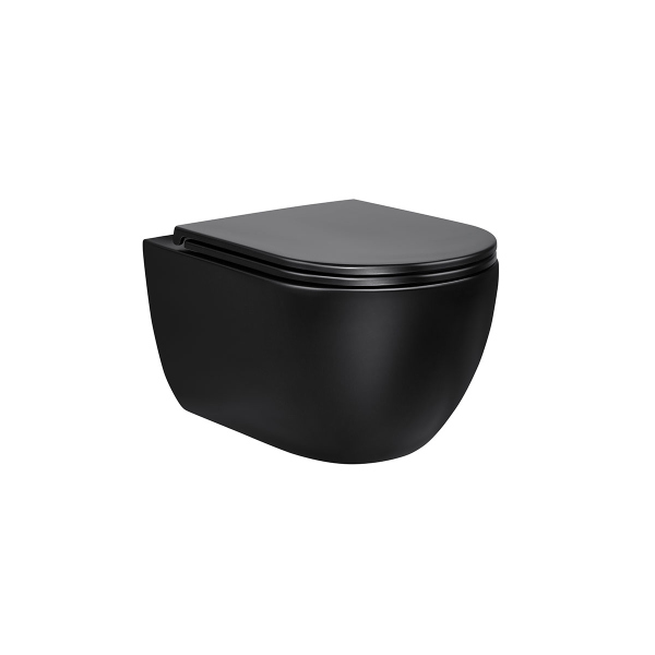 Унитаз подвесной Vincea Evo VT1-34MB безободковый, цвет матовый черный, soft-close сиденье