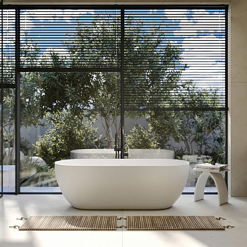 Ванна из искусственного камня ABBER Stein AS9613-1.7 белая матовая