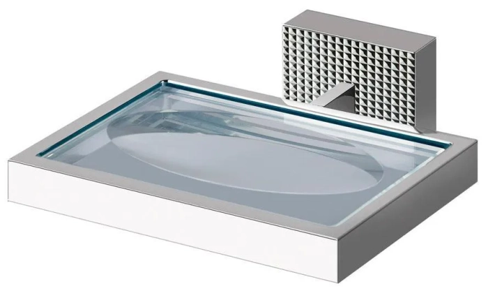 PRIZMA-SODD-01 Мыльница подвесная, стекло матовое, Хром