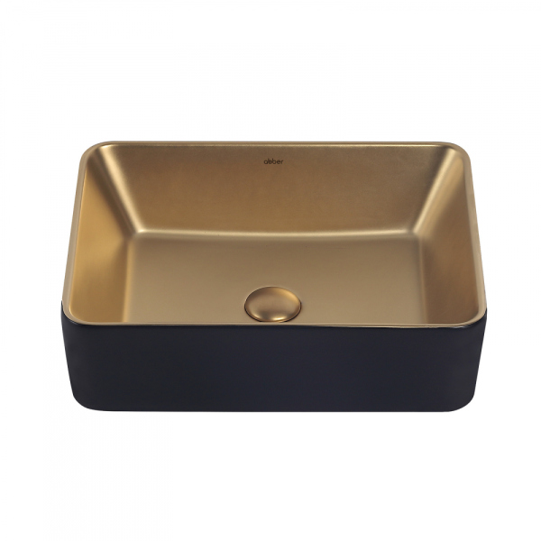 Раковина накладная ABBER Rechteck AC2212BG матовое золото с черным