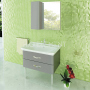 Тумба-умывальник Comforty "Рим-80" серая с раковиной Comforty XD-S80 (без ножек)