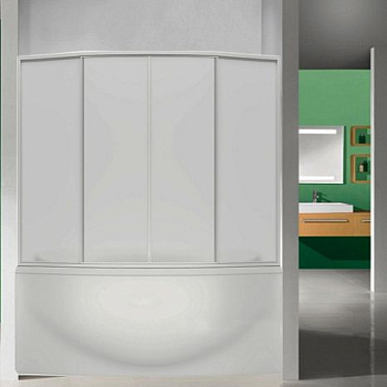 Шторка на ванну Bas Фиеста 4 ств., пластик