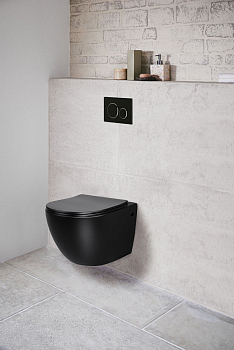 Унитаз подвесной Vincea, Globo VT1-14MB безободковый, цвет матовый черный