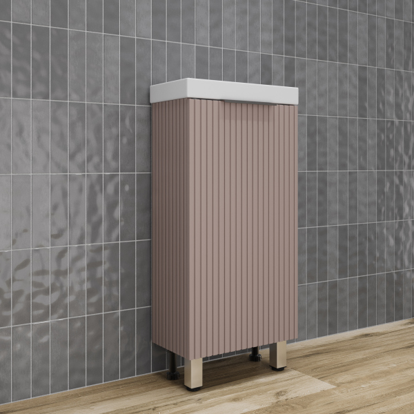 Тумба без раковины напольная "СОЛО" универсальная (Como 40) Санд Пудровый, ЛС-00002429