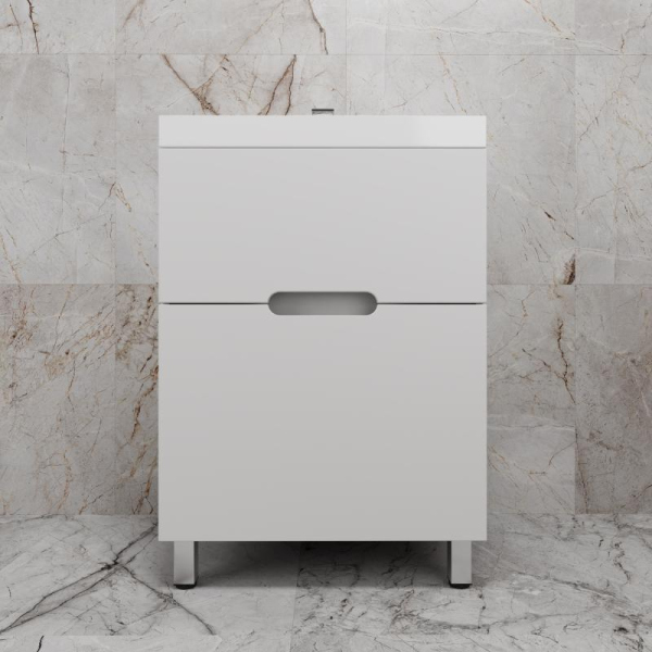 Тумба без раковины напольная "Матис 70" 70 (2 ящика), Белый матовый, ЭМАЛЬ, ЛС-00002442