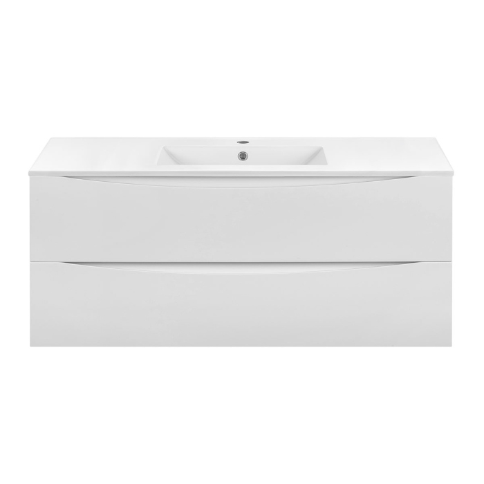 Тумба с раковиной Vincea Mia 1200 подвесная, 2 выкатных ящика soft close, G.White, VMC-2MC120GW+VBS-13121