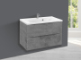 Тумба с раковиной Vincea Mia 800 подвесная, 2 выкатных ящика soft close, Beton, VMC-2MA800BT+VCB-3M800W