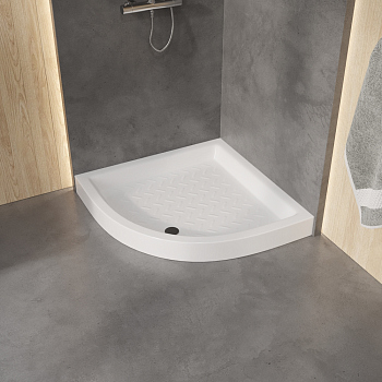 Душевой поддон полукруглый керамический RGW CR/R, 19170499-01, 90*90*10