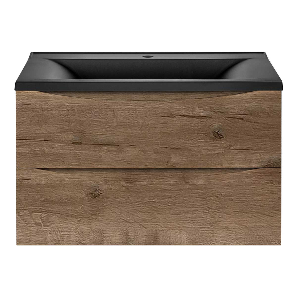 Тумба с раковиной Vincea Mia 750 подвесная, 2 выкатных ящика soft close, V.Oak, VMC-2MA750VO+VCB-3M750W Тумба с раковиной Vincea Mia 750 подвесная, 2 выкатных ящика soft close, V.Oak, VMC-2MA750VO+VCB-3M750W