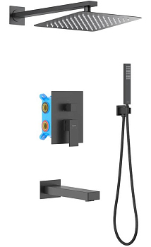 Душевая система Aquatek Либра AQ1673MB Черная матовая