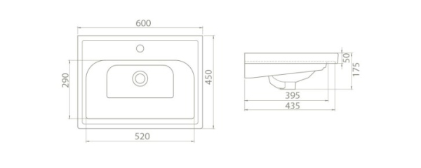 Раковина Opadiris Frame 60, 031000-u