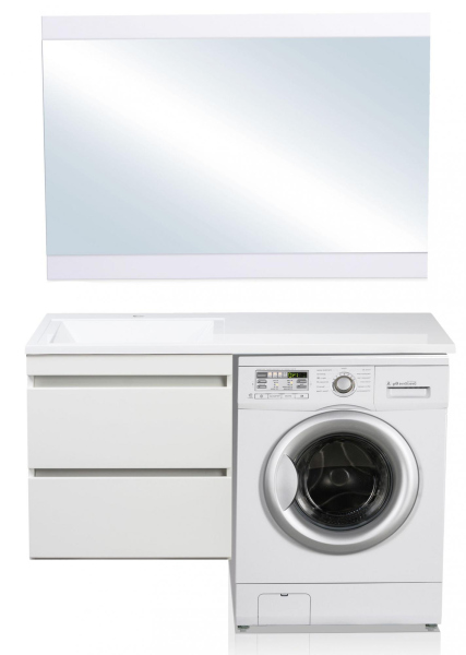 Тумба подвесная Style Line "Даллас 110", белая, PLUS, ЭМАЛЬ (без раковины)