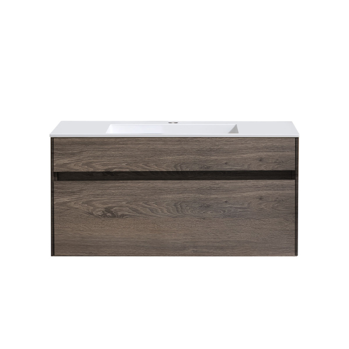 Тумба с раковиной Vincea Chiara 1000 подвесная, 1 выкатной ящик soft-close, R.Oak, VMC-2C100RO+VCB-13100G