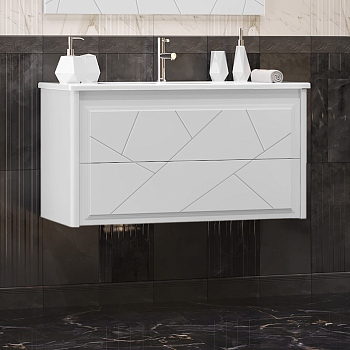 Тумба без раковины Opadiris Луиджи 100 подвесная, белый матовый, 00-00006177