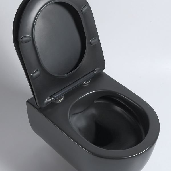 Унитаз подвесной Vincea Evo VT1-34SMB безободковый, цвет черный матовый, soft-close сиденье