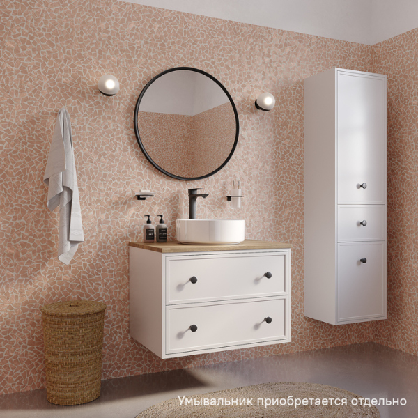 Тумба без раковины подвесная со столешницей МДФ, 70 см IDDIS Torr белый матовый (TOR70WVi95K)