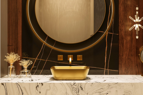 Раковина накладная ABBER Rechteck AC2200MMG золото матовое