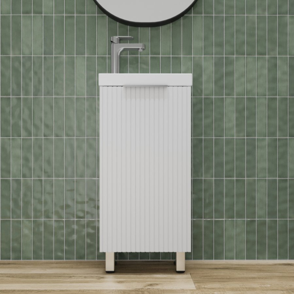 Тумба без раковины напольная "СОЛО" универсальная (Como 40) Белый Софт, ЛС-00002428