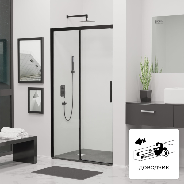 Душевая дверь RGW LE-12B, 34121217-14, Чёрный, 170*195