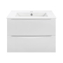 Тумба с раковиной Vincea Mia 600 подвесная, 2 выкатных ящика soft close, G.White, VMC-2MC600GW+VBS-13960MB