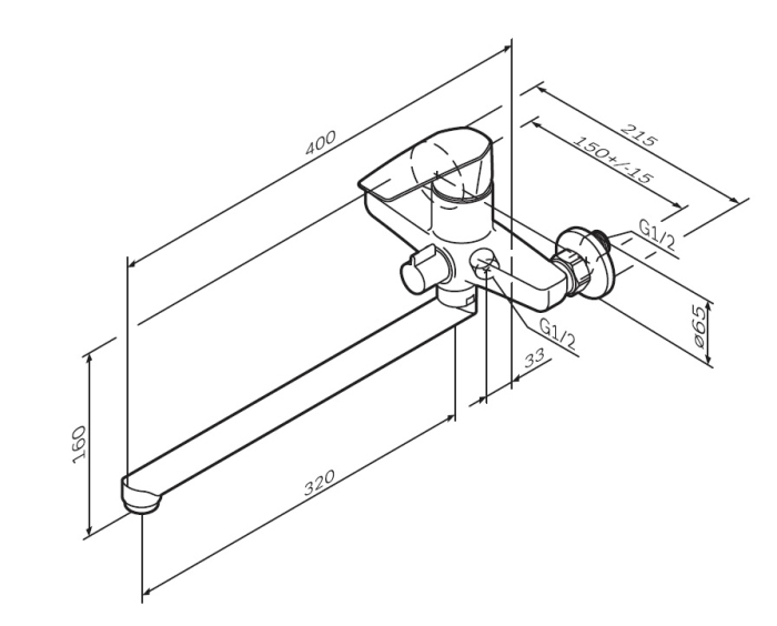 Смеситель AM.PM Gem F90A90000 универсальный