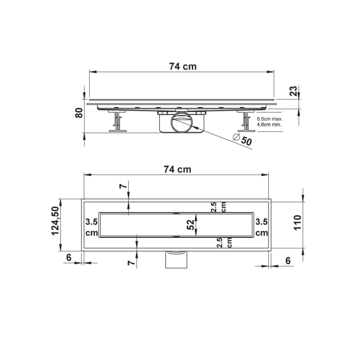 Душевой лоток Vincea Say ANZER 72.2.70.STN, 70 см, сатин