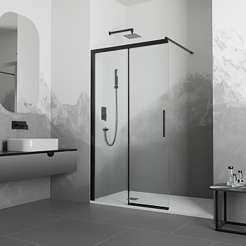 Перегородка для душа RGW WA-13B, 34101314-14, Чёрный, 140*195