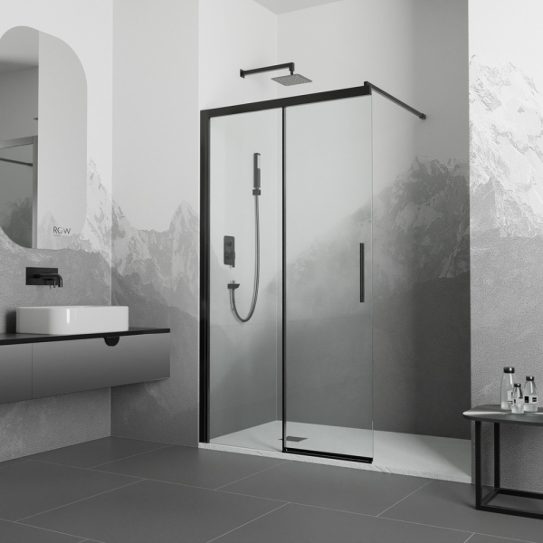 Перегородка для душа RGW WA-13B, 34101314-14, Чёрный, 140*195
