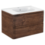 Тумба с раковиной Vincea Vico 800 подвесная, 2 выкатных ящика soft close, R.Wood, VMC-2V800RW+VCB-2VP800W