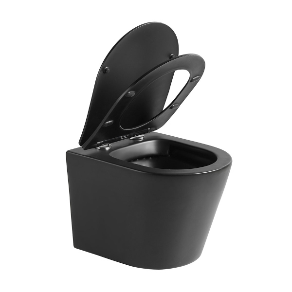 Унитаз подвесной Vincea Piatti VT1-11SMB, цвет черный матовый, ультратонкое soft-close сиденье