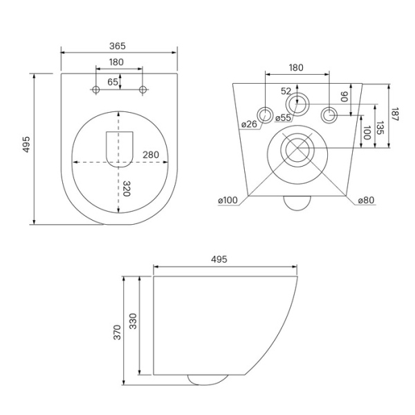 Унитаз подвесной безободковый IDDIS Blanco (BLARNSEi25)