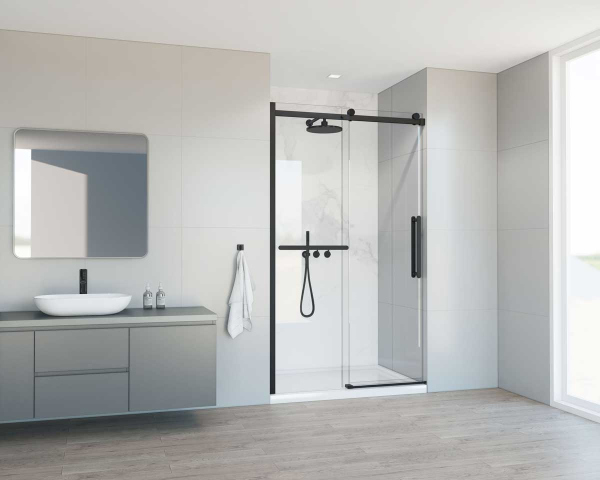 Душевая дверь Vincea Como Soft VDS-1CS130CLB, 1300, черный, стекло прозрачное