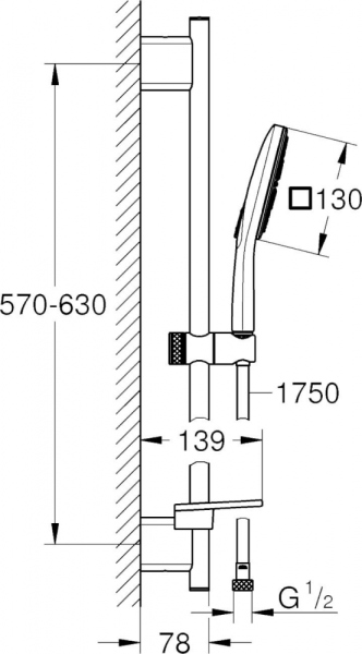 Душевой гарнитур Grohe Rainshower SmartActive 26584LS0 белая луна